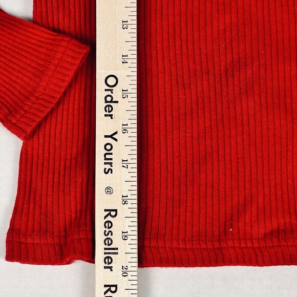 E.Y.E Sweater Red Crew Neck Ribbed Long Sleeve Stretch Normcore Ladies - Picture 11 of 13